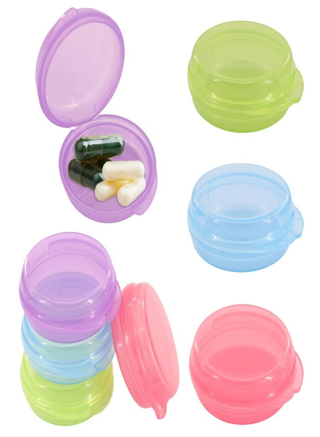 braxan 8 Pcs Small Pill Case, Colored Mini Pill Box, Portable Daily Mini Medicine Holder for Purse Pocket Briefcase, Perfect for Traveling(Pink+Blue+Green+Purple) - Image 1